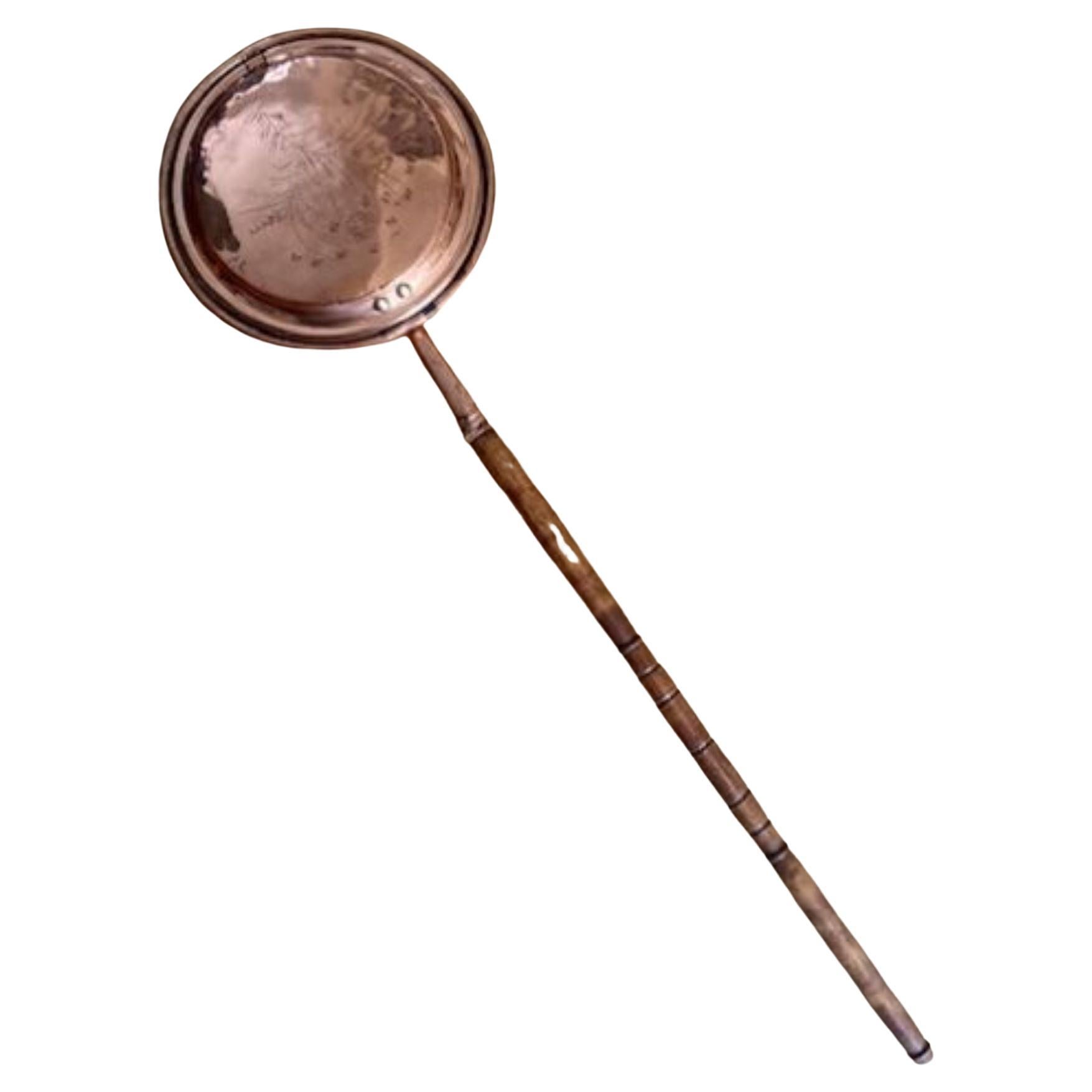 Antique George III Copper Warming Pan  For Sale