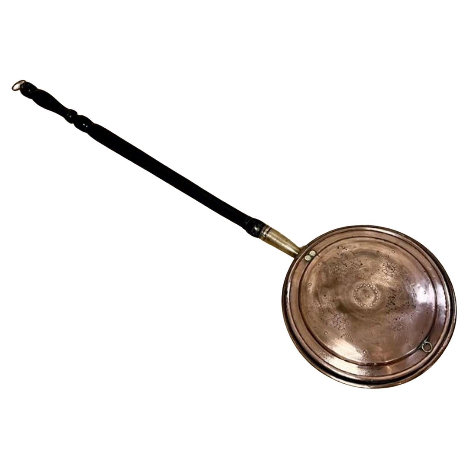 Antique George III copper warming pan  For Sale
