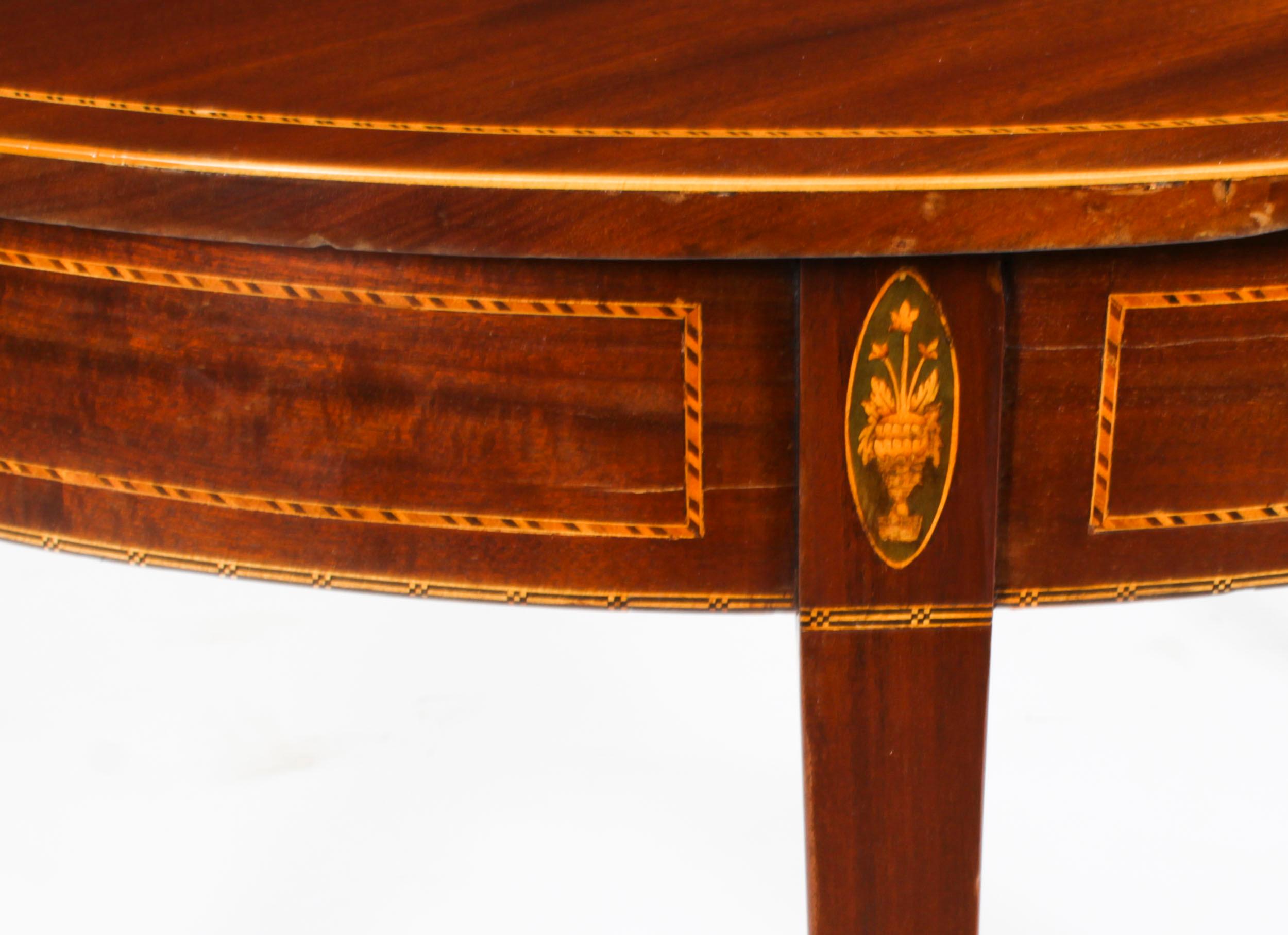 Antique George III Demi Lune Console Side Hall Table 18th C For Sale 3