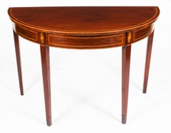 Antiker Demi-Lune-Konsolen-Beistelltisch aus der George-III-Periode, 18. Jahrhundert