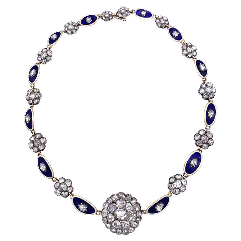 Collier Ras-du-cou Vintage En émail - Motif Chêne - Occasion