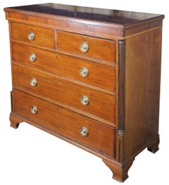 Antique George III English Mahogany Chest of Drawers Dresser Brass Lion Pulls