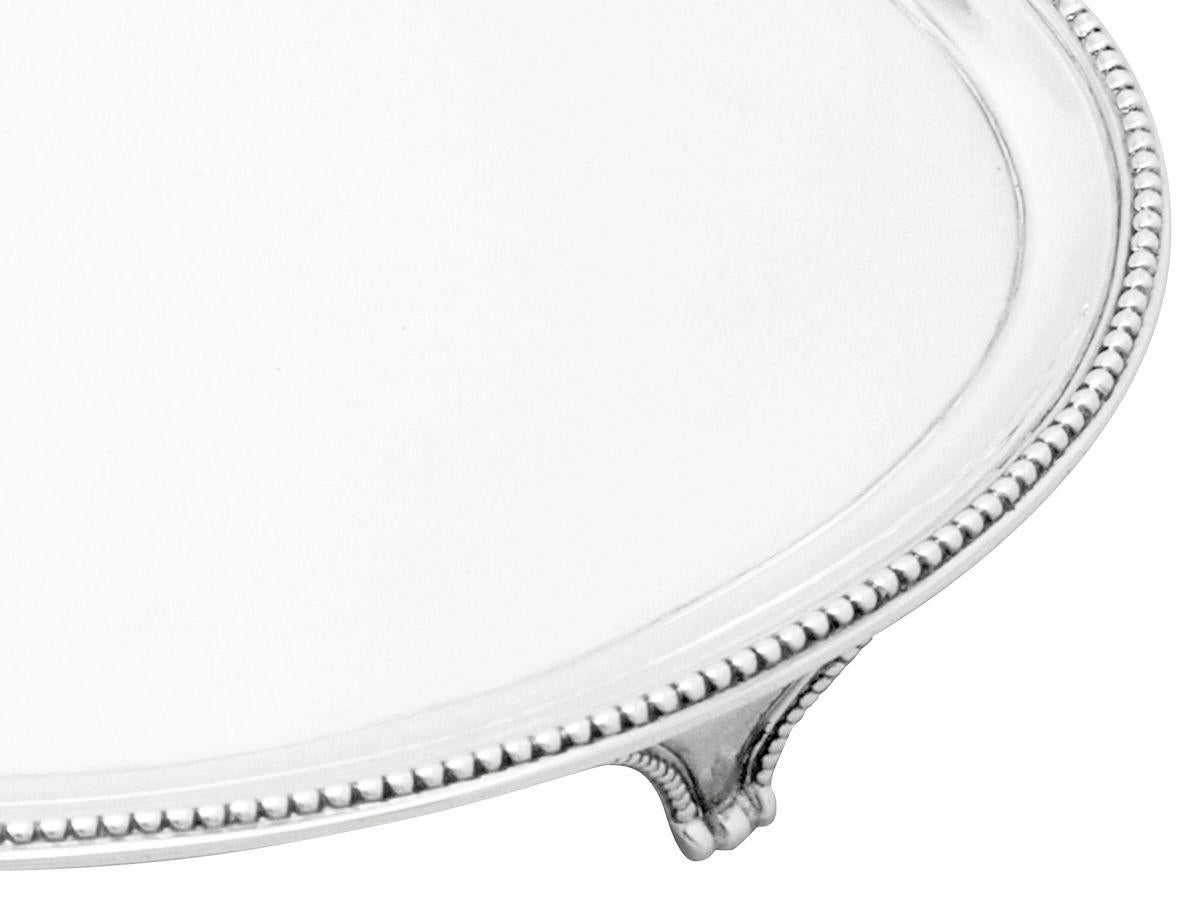 Late 18th Century George III English Sterling Silver Salver For Sale