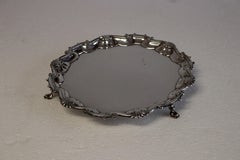 Antique George III Fine Silver Salver Waiter, Horry Family