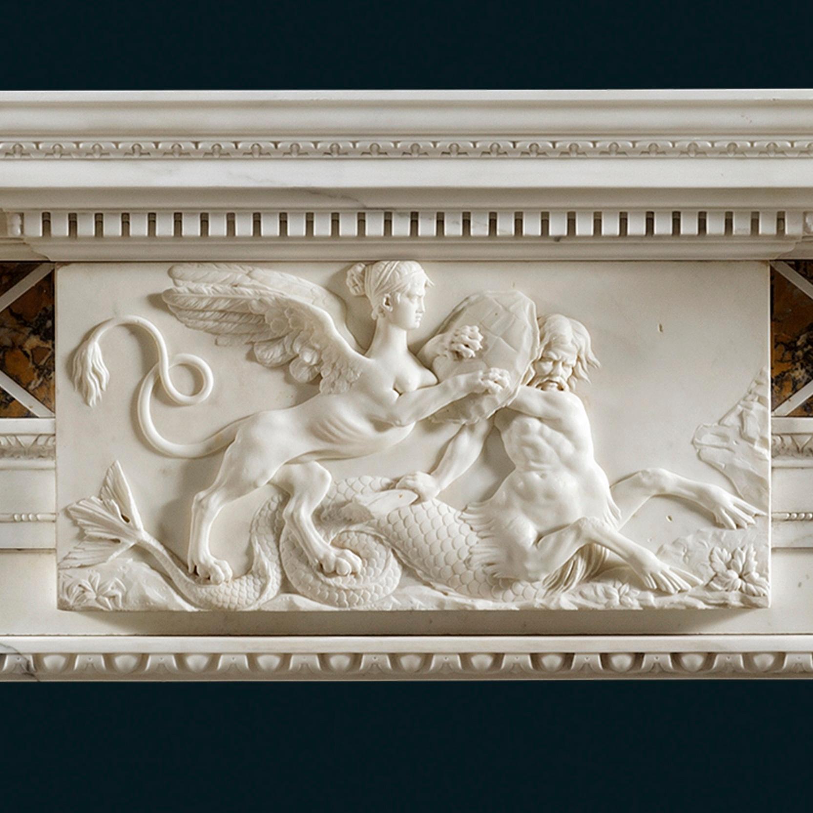 statuary and sienna marble georgian fireplace mantel