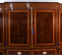 Antique George III Flame Mahogany Breakfront Wardrobe C1780 18th Century