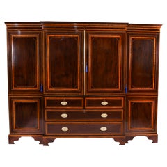 Antique George III Flame Mahogany Breakfront Wardrobe C1780 18th Century