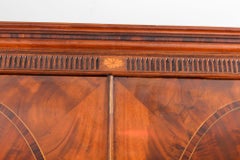 George III Flame Mahogany Breakfront Wardrobe Compactum, 18th Century