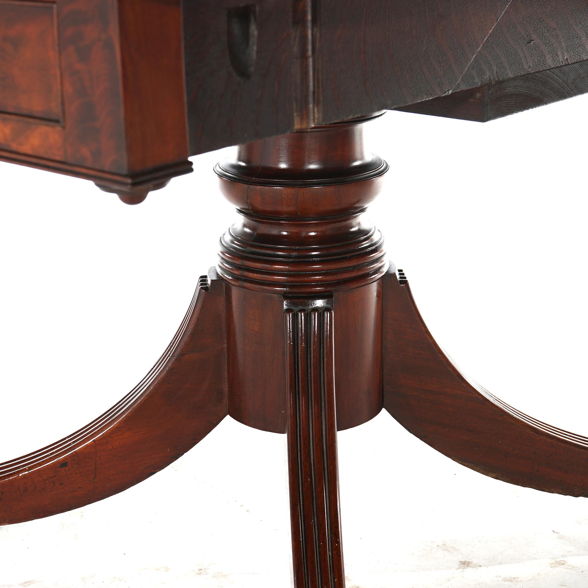 Antique George III Flame Mahogany Drop Leaf Table with Brass Claw Feet C1820 For Sale 6