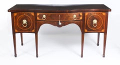 Antique George III Flame Mahogany Serpentine Sideboard, 18th Century