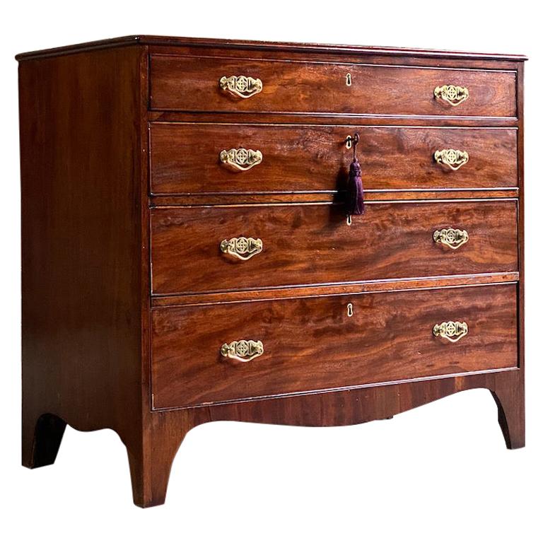 Antique George III Flamed Mahogany Chest of Drawers 19th, Century, circa 1810 For Sale