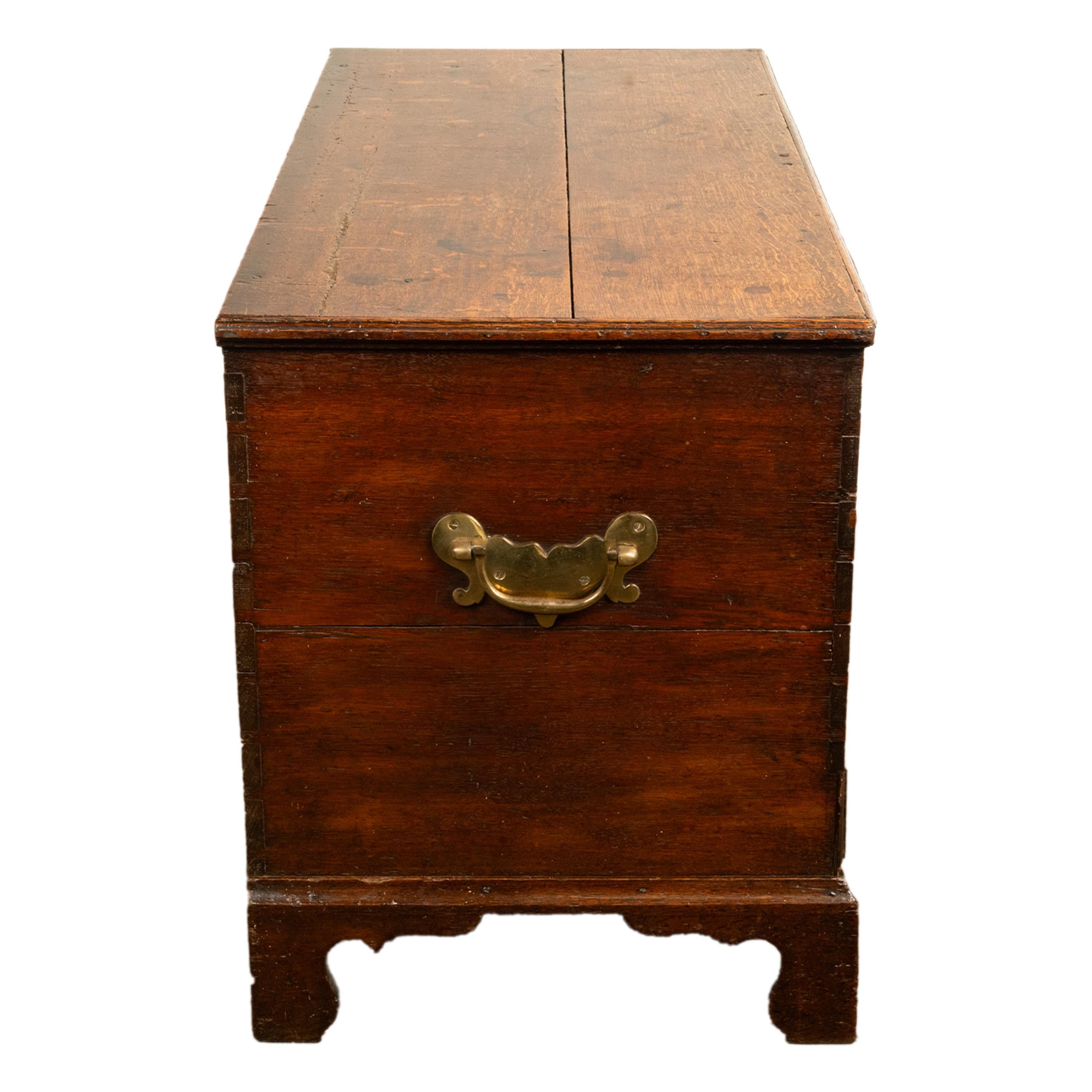 Antique George III Georgian Oak Dovetailed Mule Chest Coffer Drawers 1760 For Sale 13