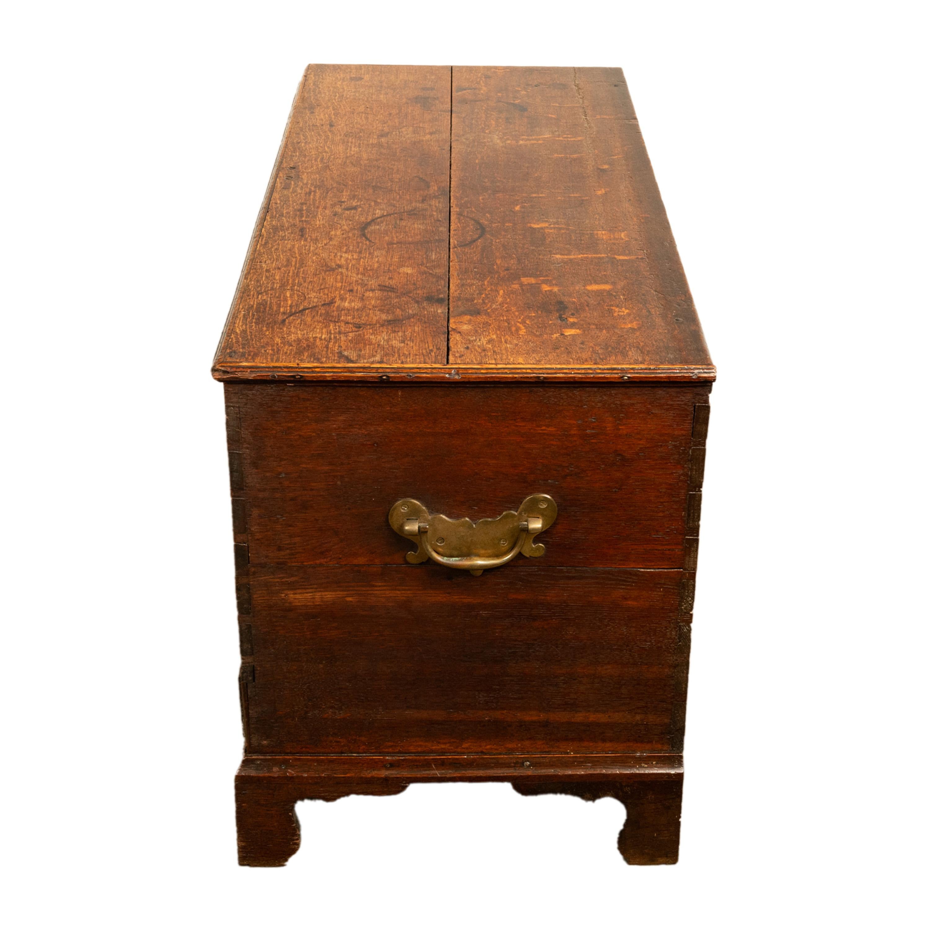 Antique George III Georgian Oak Dovetailed Mule Chest Coffer Drawers 1760 For Sale 14