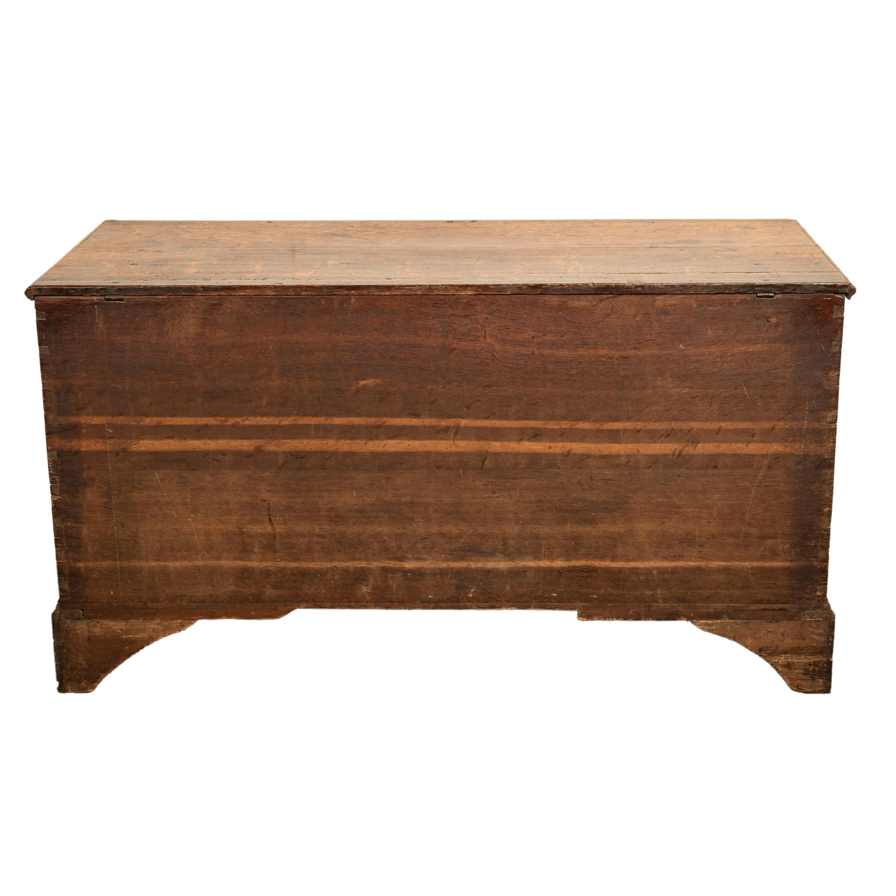 Antique George III Georgian Oak Dovetailed Mule Chest Coffer Drawers 1760 For Sale 15