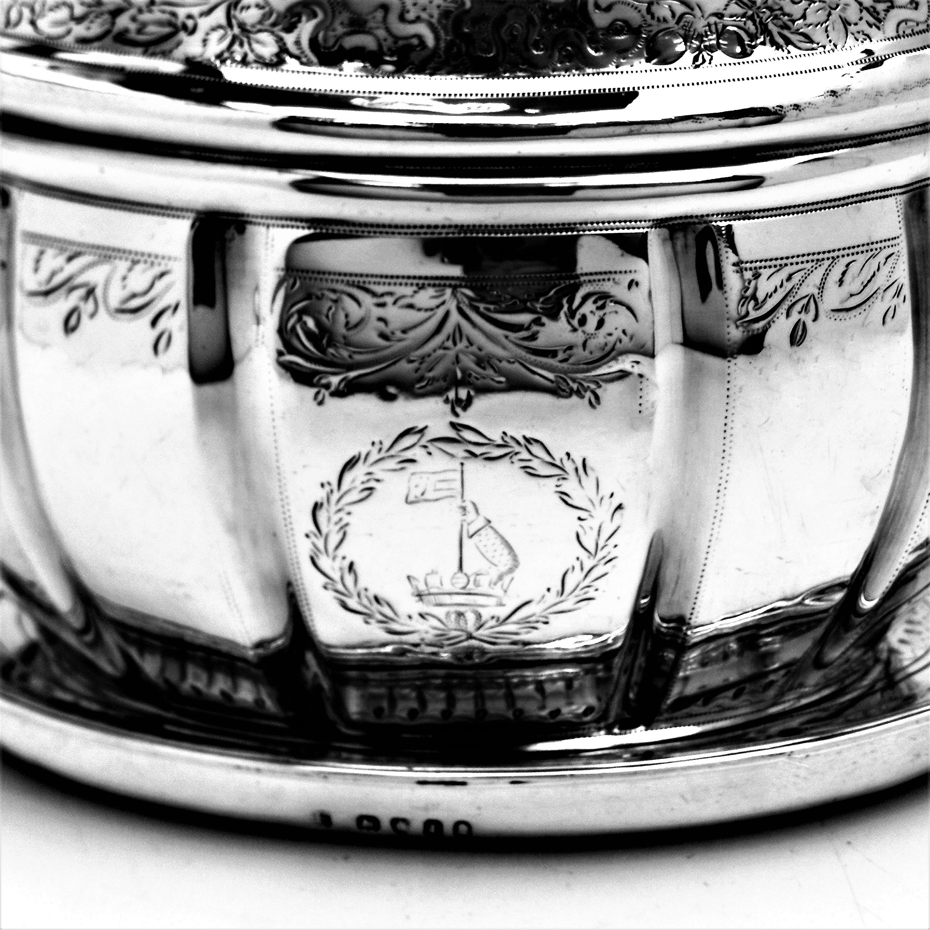 English Antique George III Georgian Silver Teapot on Stand 1804 Tea Pot For Sale