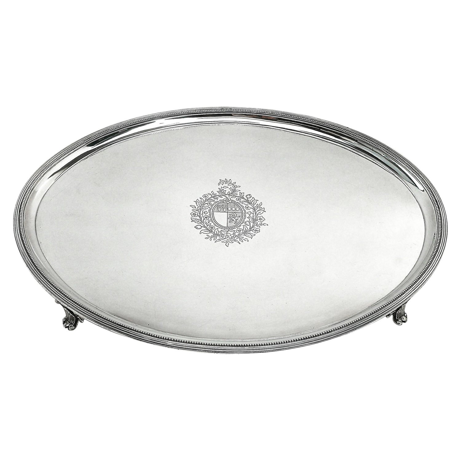 Antique George III Georgian Silver Tray / Salver / Serving Platter 1788