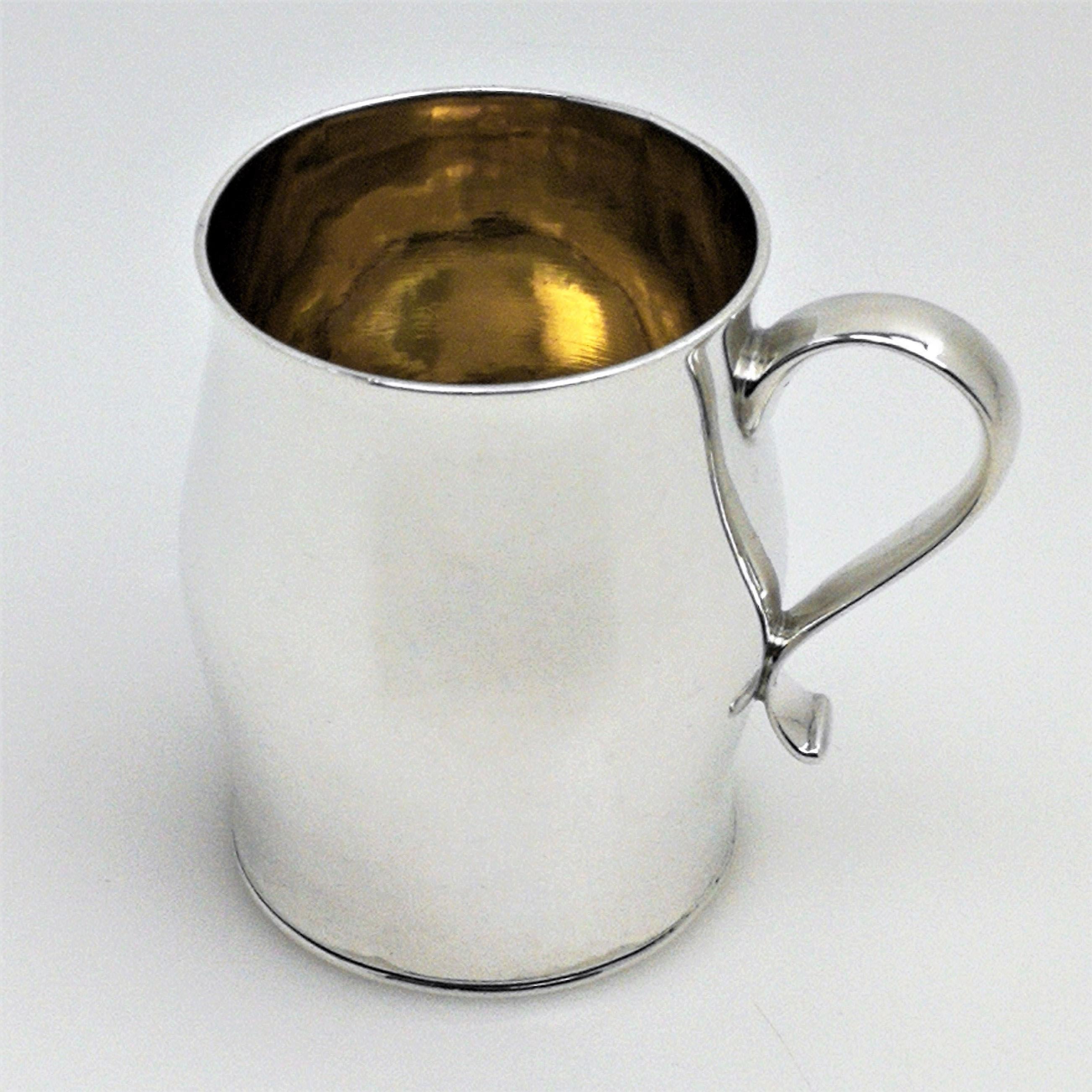 English Antique George III Georgian Small Silver Mug 1765 Christening