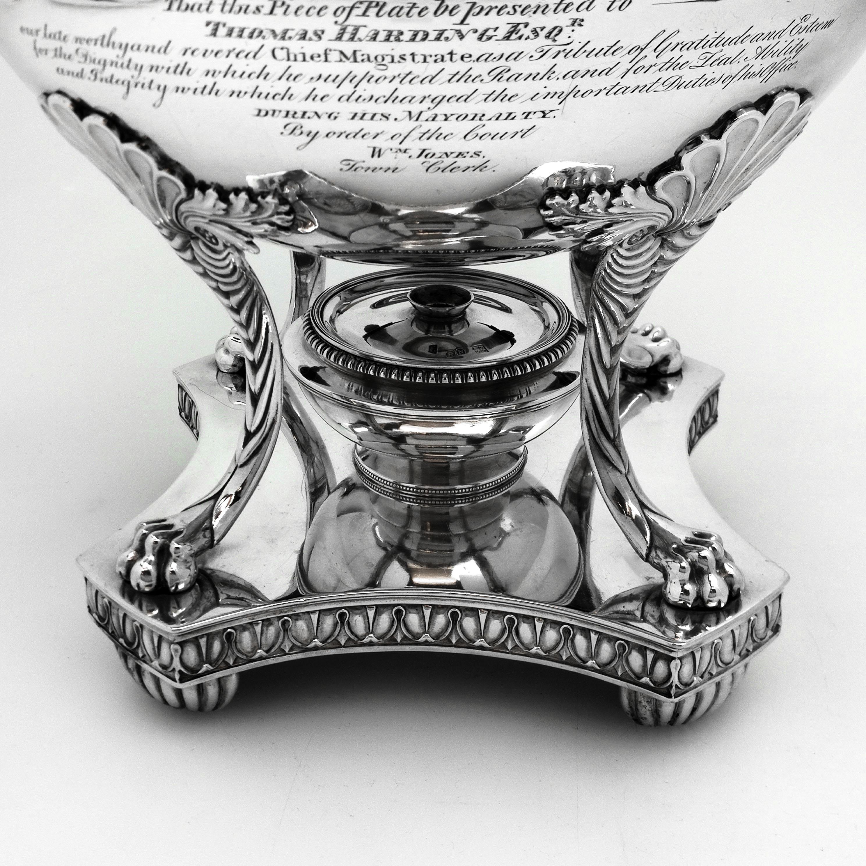 Antique George III Georgian Sterling Silver Tea Urn / Samovar, 1808 6