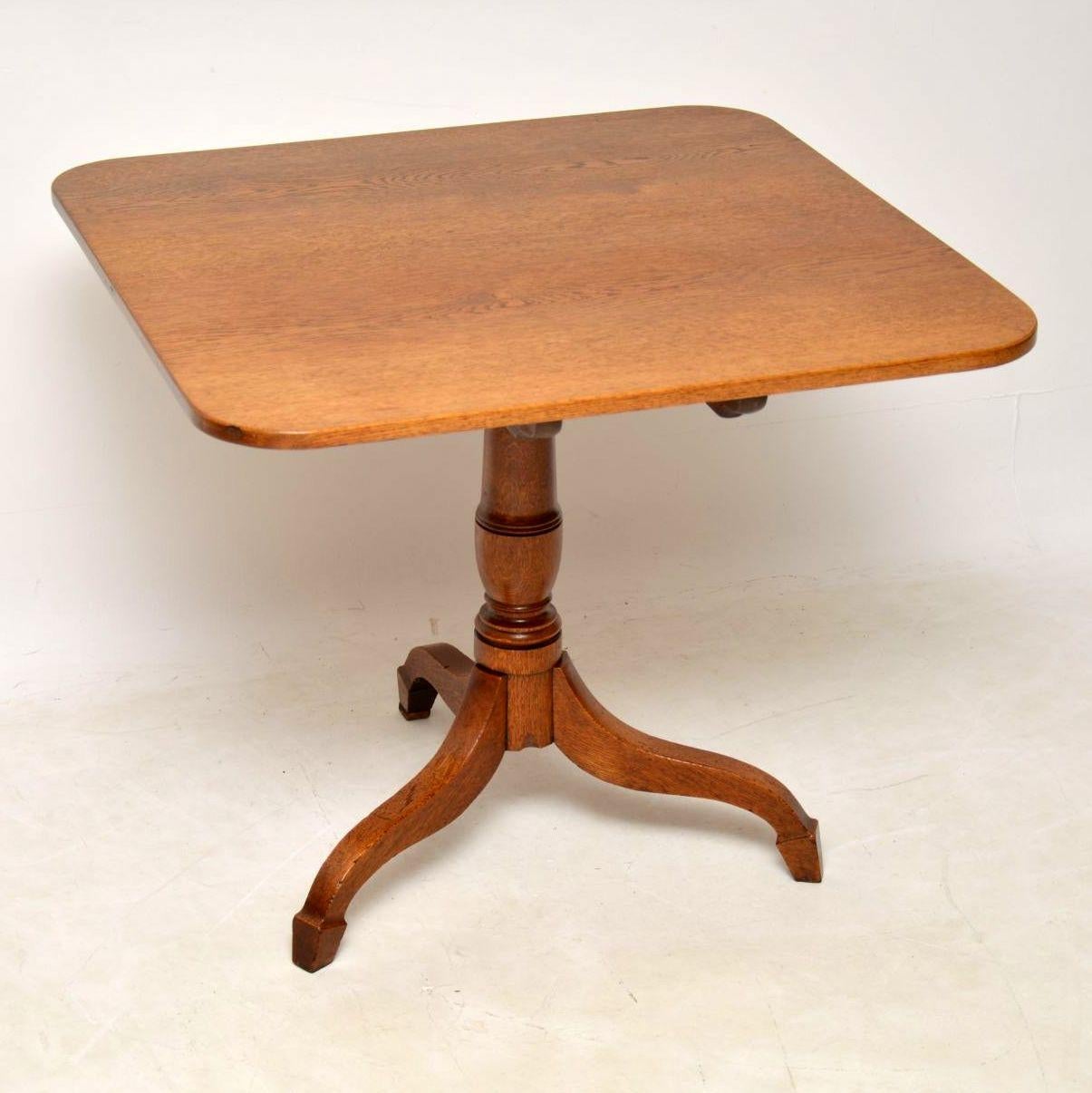 English Antique George III Golden Oak Tilt-Top Table