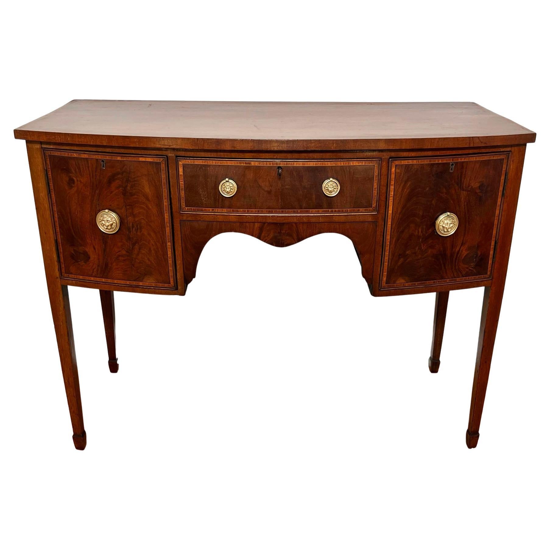 Antique George III Hepplewhite Bow Front Dressing Table Circa Early 1800s For Sale