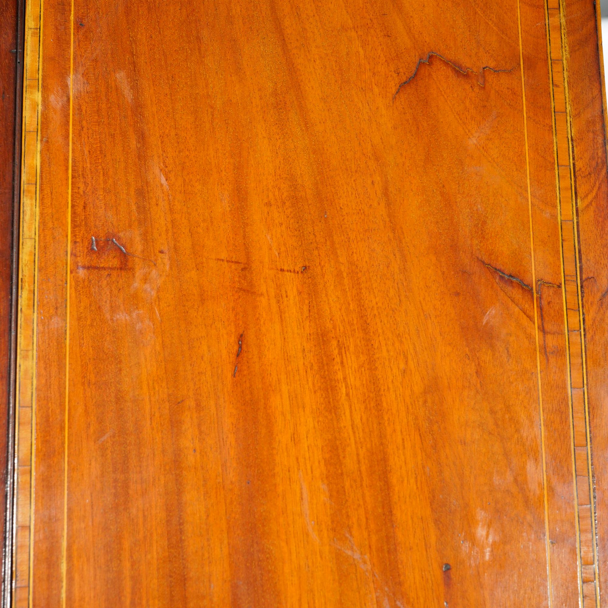 Antique George III Hepplewhite Inlaid Mahogany Roll Top Secretary Desk, C1820 For Sale 7