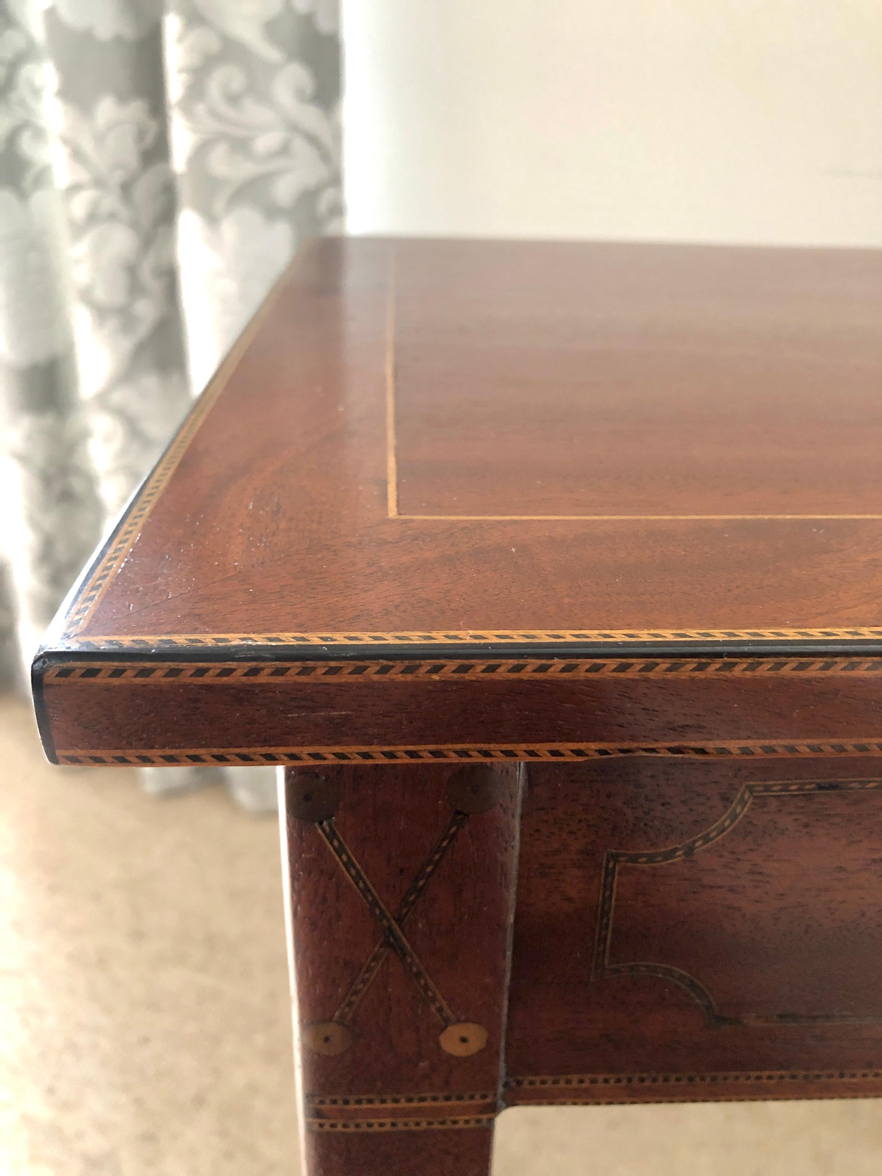 19th Century Antique George III Inlaid Mahogany Side Table