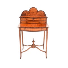 Antique George III Inlaid Satin Wood Bonheur Du Jour