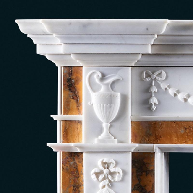 British Antique George III Irish Neoclassical Fireplace Mantel