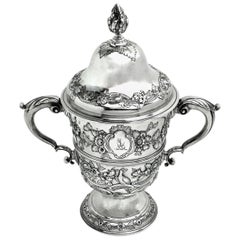 Antique George III Irish Silver Cup and Cover Trophy Dublin, 1771