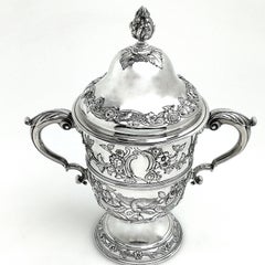 Antique George III Irish Silver Cup and Cover Trophy Dublin, 1771