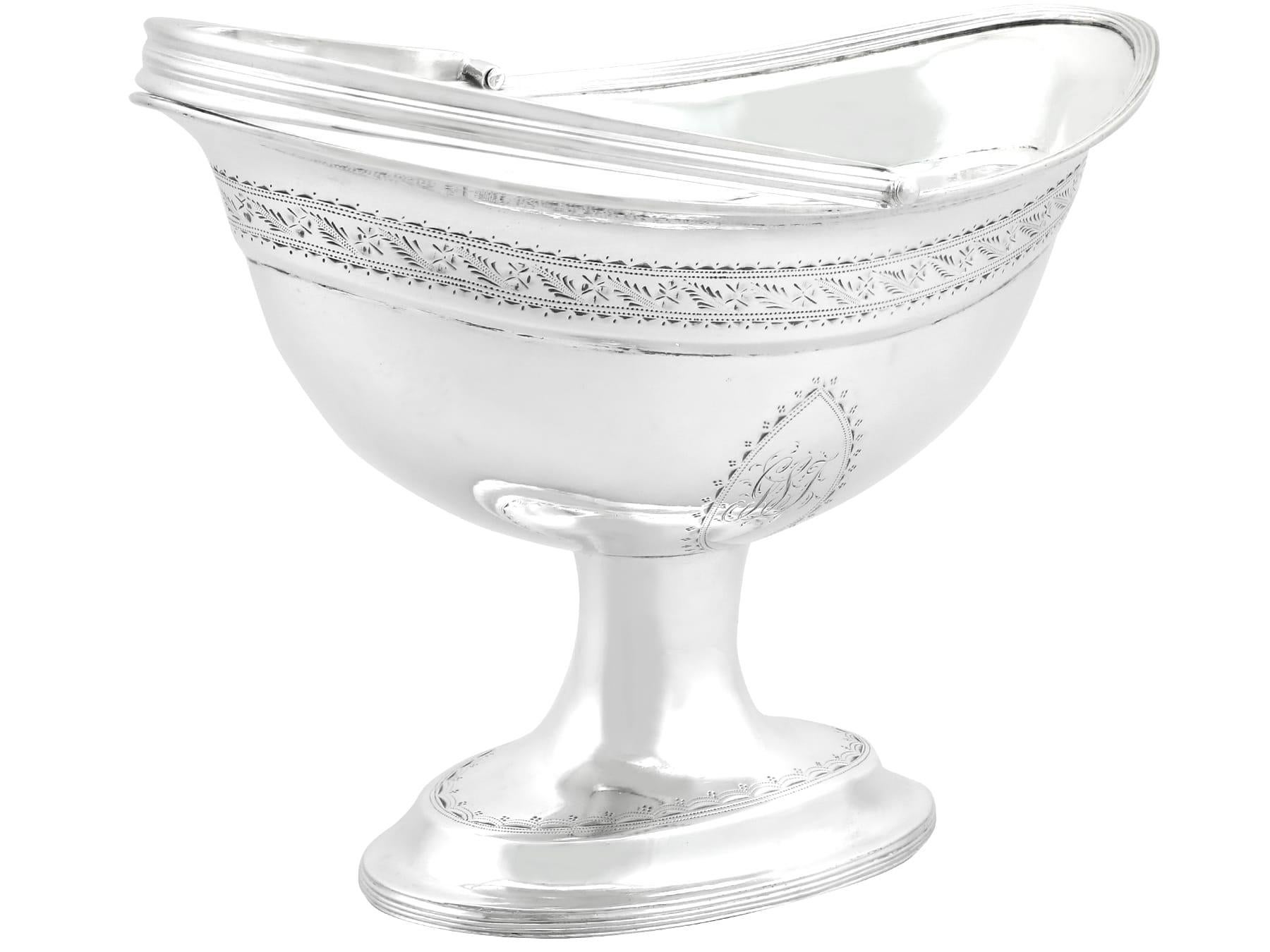 Antique George III Irish Sterling Silver Sugar Basket (1791) For Sale 2
