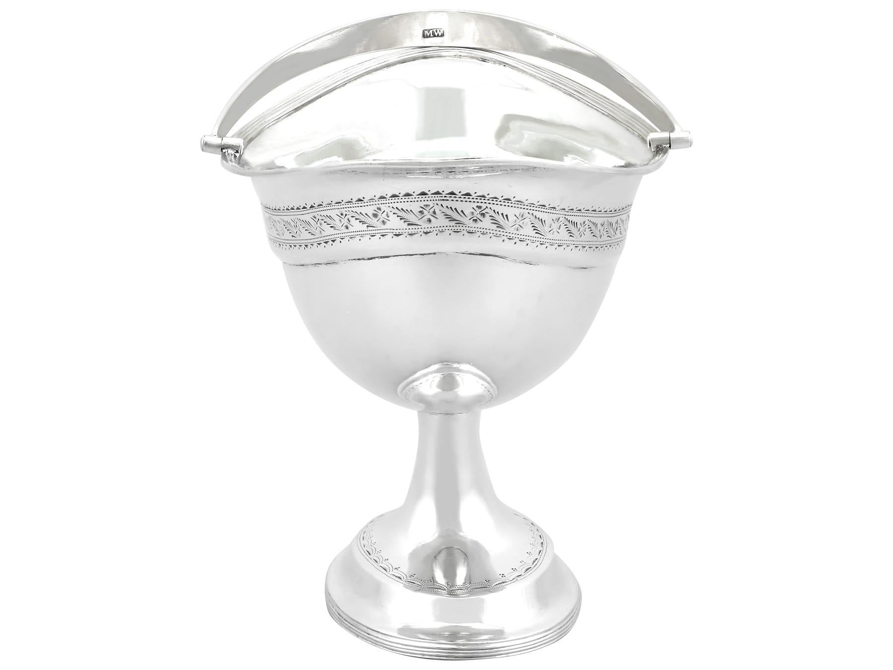 Antique George III Irish Sterling Silver Sugar Basket (1791) For Sale 3