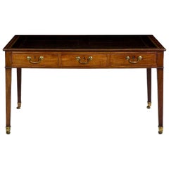 Antique George III Leather and Mahogany Writing Table Desk
