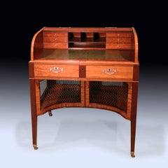 Ancienne table à écrire George III en acajou et citronnier