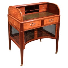 Antique George III mahogany and satinwood writing table