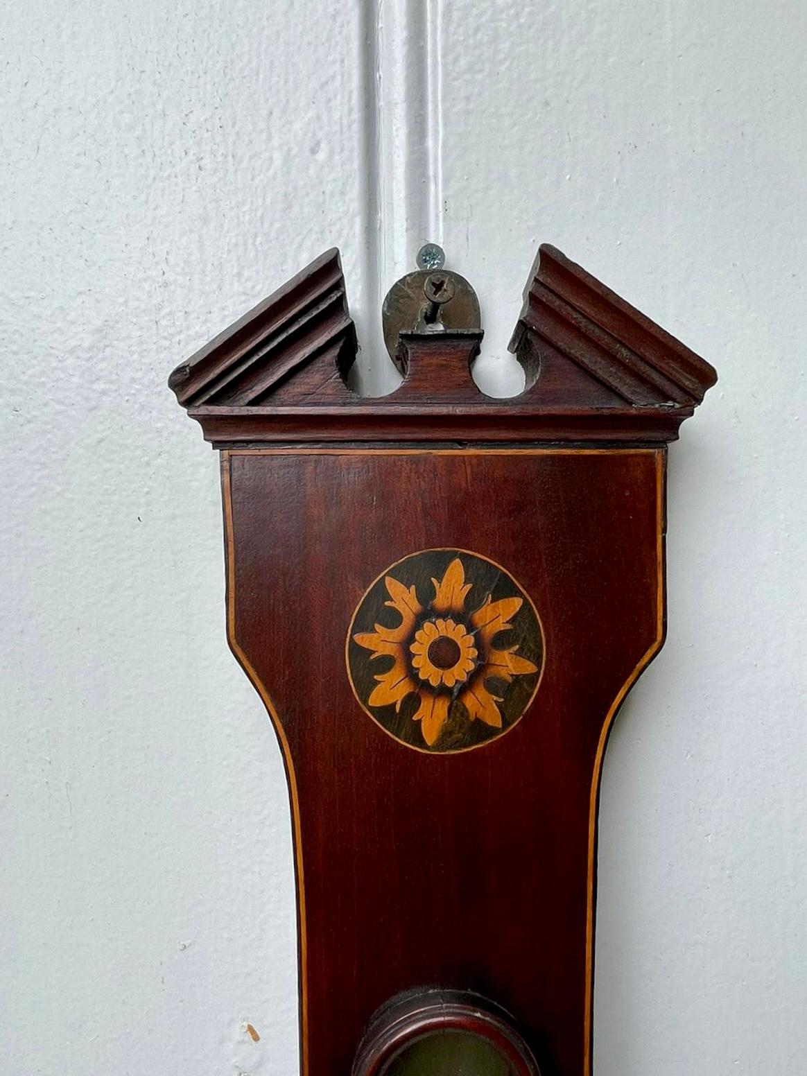 Antikes George III. Mahagoni- Banjo-Barometer (Englisch) im Angebot