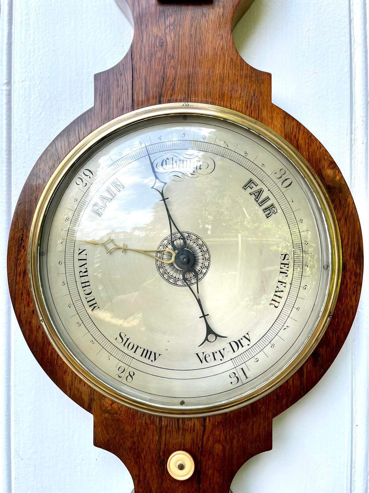English Antique George III Mahogany Banjo Barometer