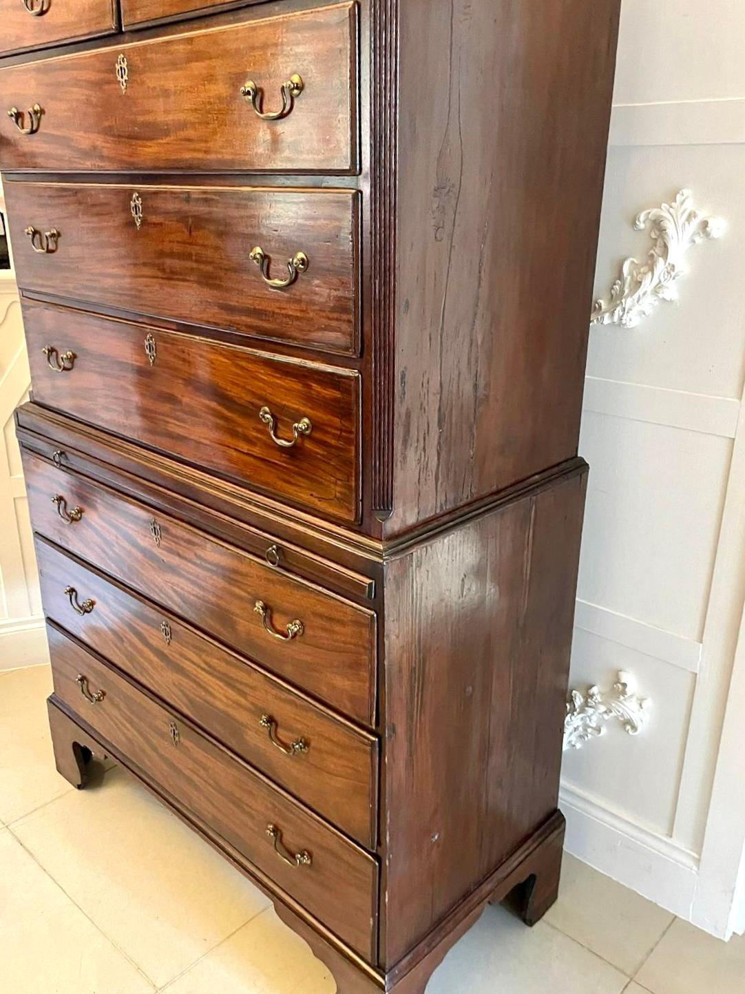 Antique George III Mahogany Chest on Chest For Sale 2