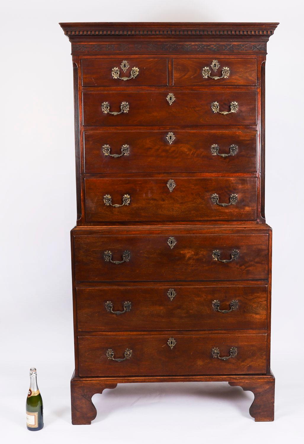 Antico cassettone in mogano di Giorgio III Secretaire XVIII secolo in vendita 12