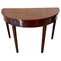 Antique George III Mahogany Demi-Lune Console Table