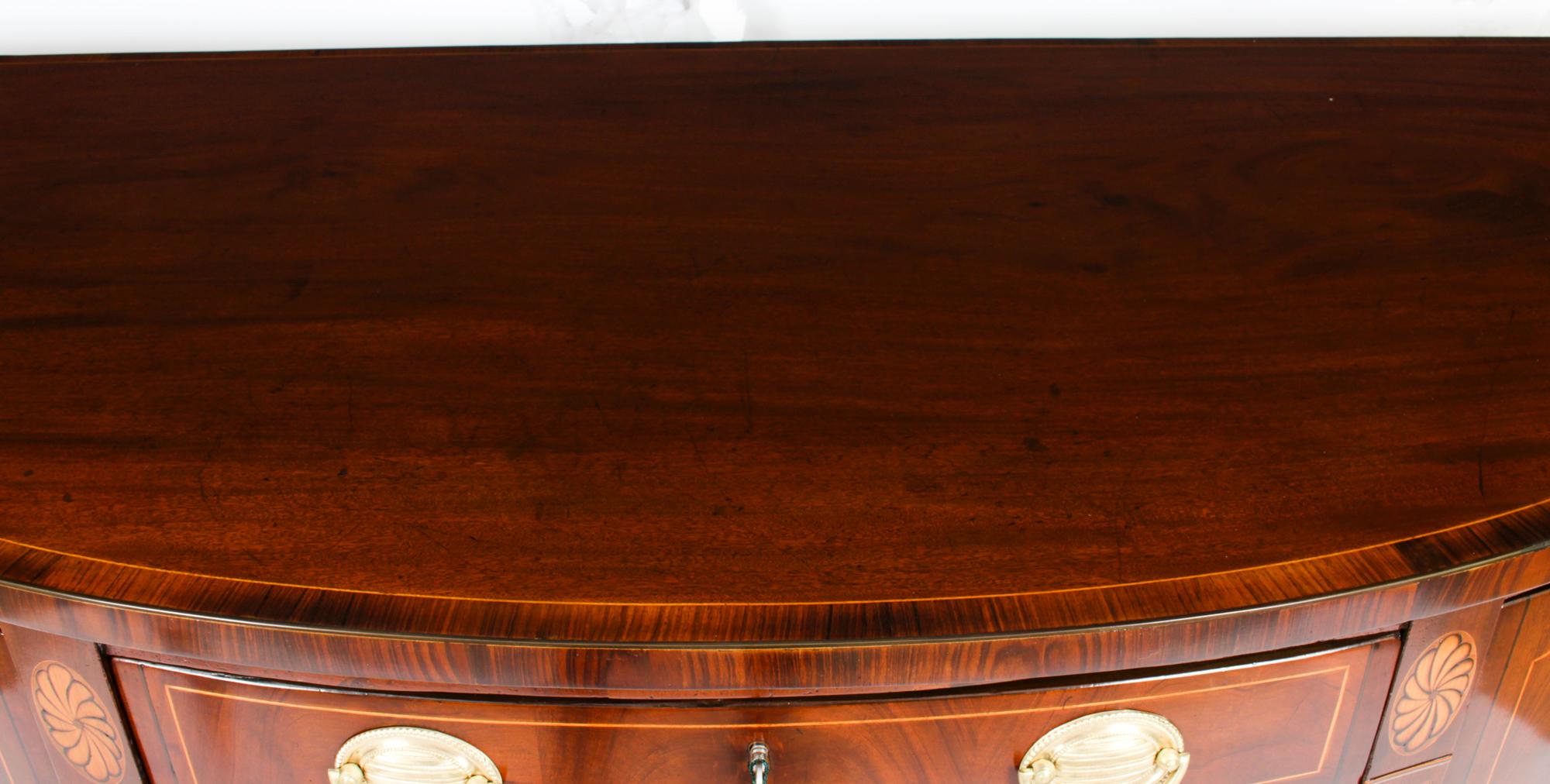 English Antique George III Demi Lune Sideboard 18th Century