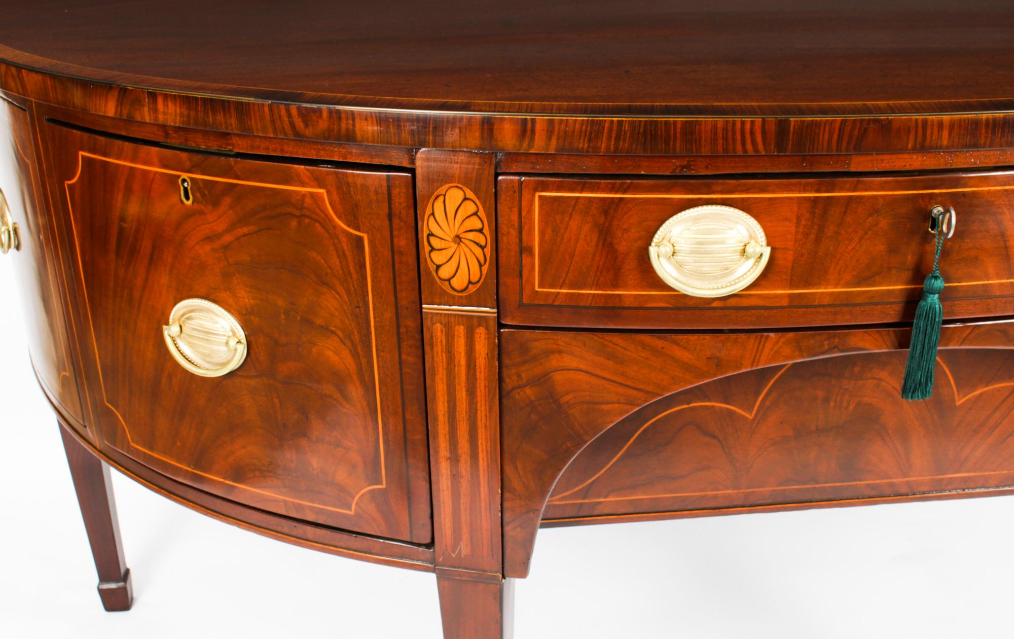 Satinwood Antique George III Demi Lune Sideboard 18th Century