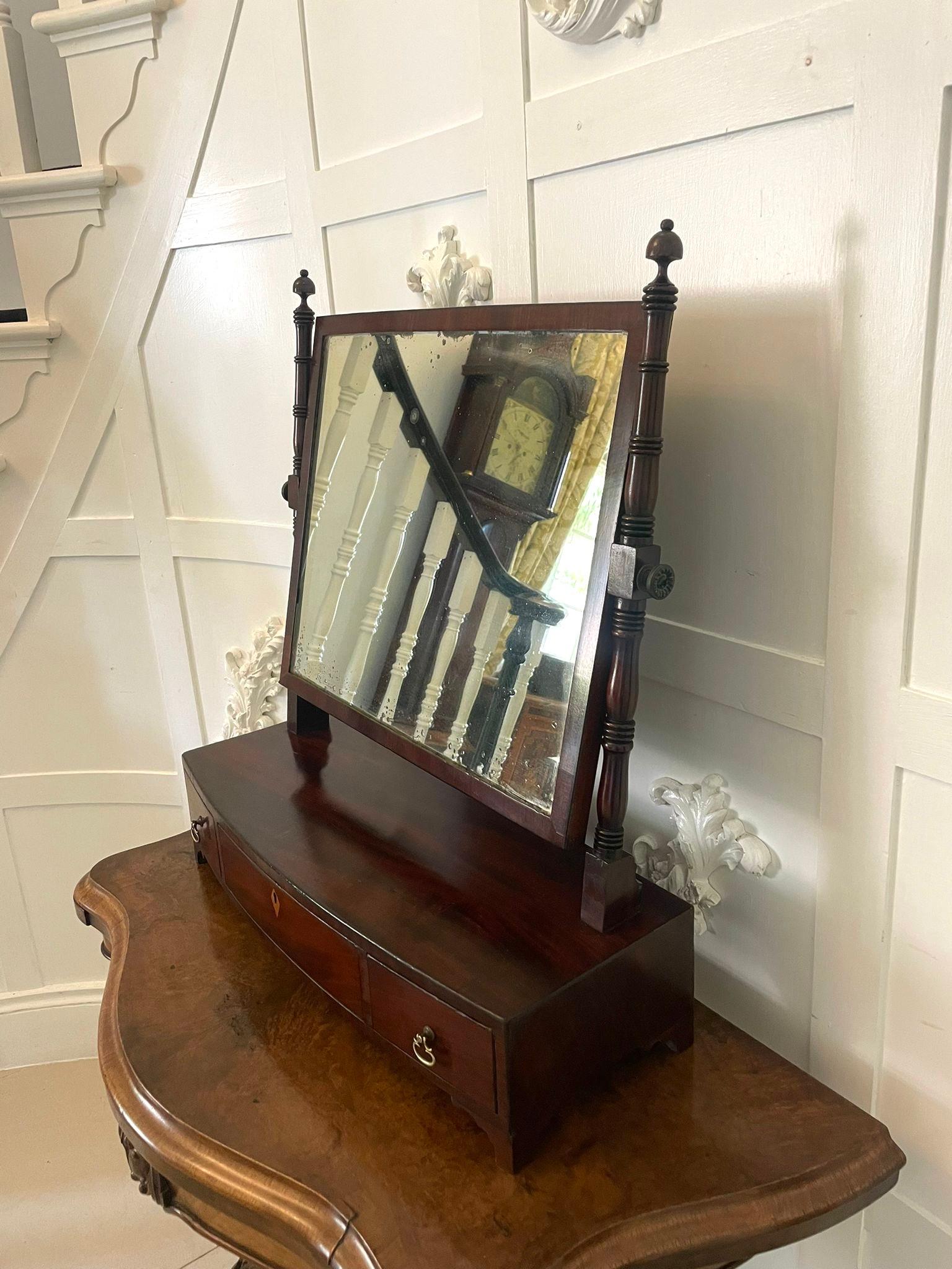 English Antique George III Mahogany Dressing Table Mirror For Sale