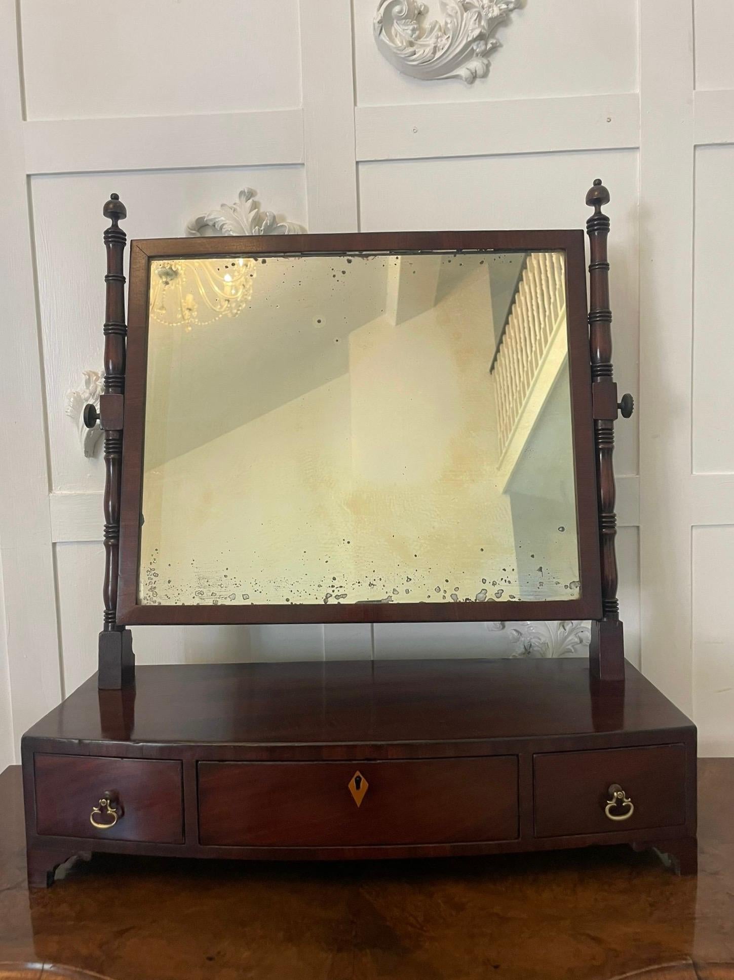 Antique George III Mahogany Dressing Table Mirror In Good Condition For Sale In Suffolk, GB