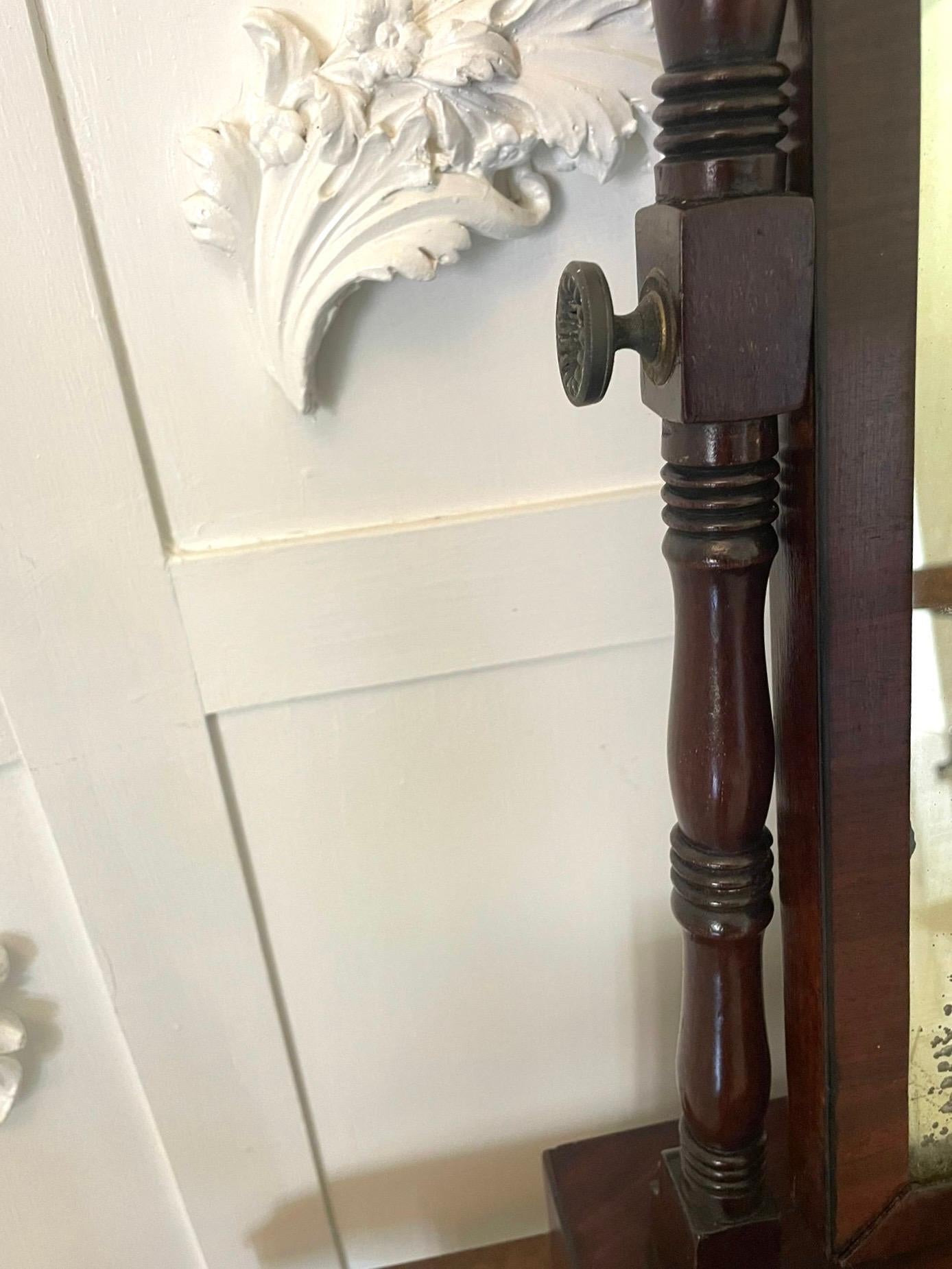19th Century Antique George III Mahogany Dressing Table Mirror For Sale
