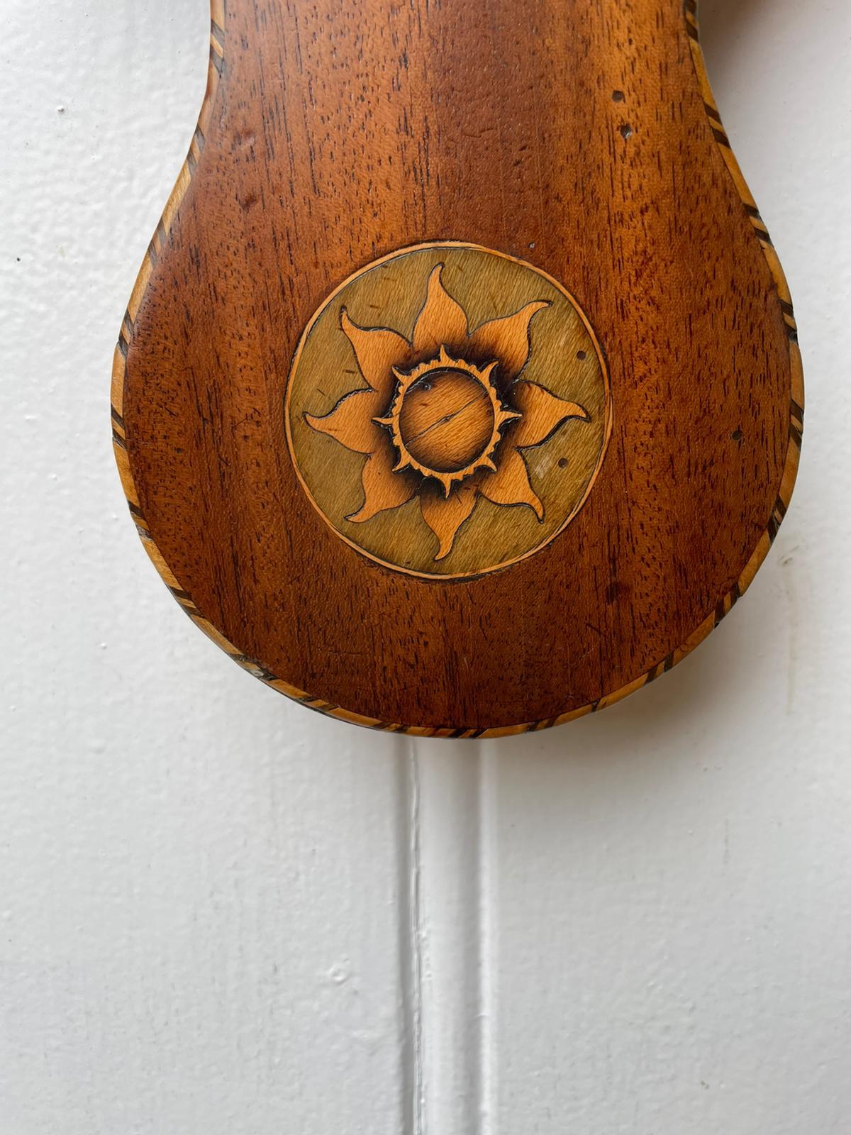 European Antique George III Mahogany Inlaid Banjo Barometer 