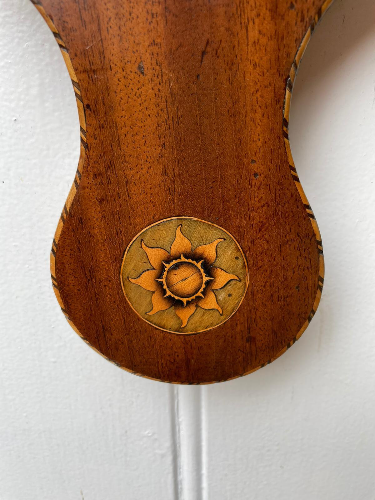 18th Century and Earlier Antique George III Mahogany Inlaid Banjo Barometer 