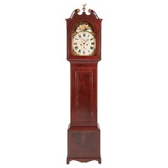 Antique George III Mahogany Inlaid Eight Day Grandfather Clock