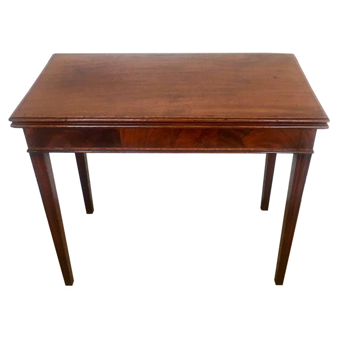 Antique George III Mahogany Inlaid Tea Table
