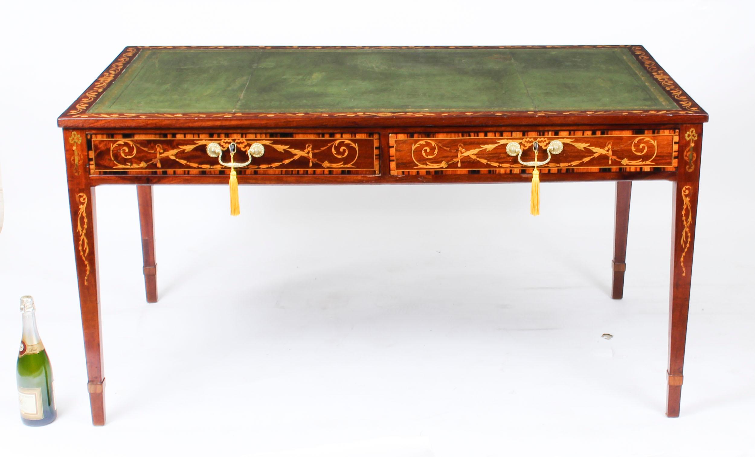 Antique George III Mahogany Library Writing Table Desk, 18th Century For Sale 1